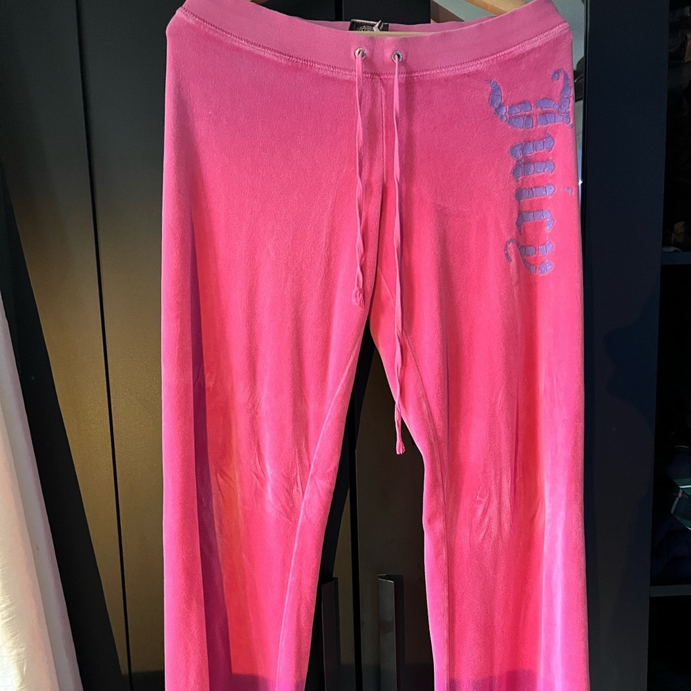 pink and purple juicy couture sweat pants (y2k flare)